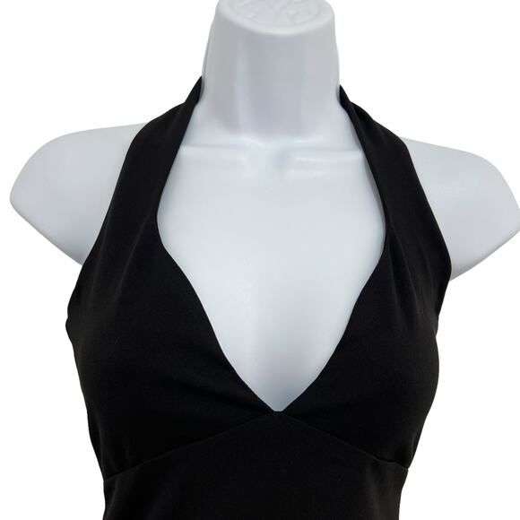 Nookie Medea Midi Bodycon Halter Dress Black Open Back S NWT Glam Edgy Cocktail - Picture 3 of 11